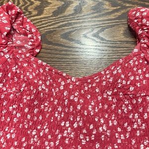 Abercrombie & Fitch red flower mini dress  mid petite sundress